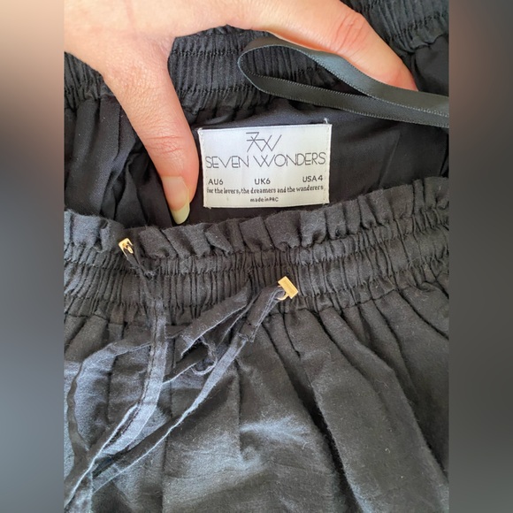 Seven Wonders Alannah Short Cotton Skirt Black Lined Size US 4 fits like XS - Picture 11 of 15